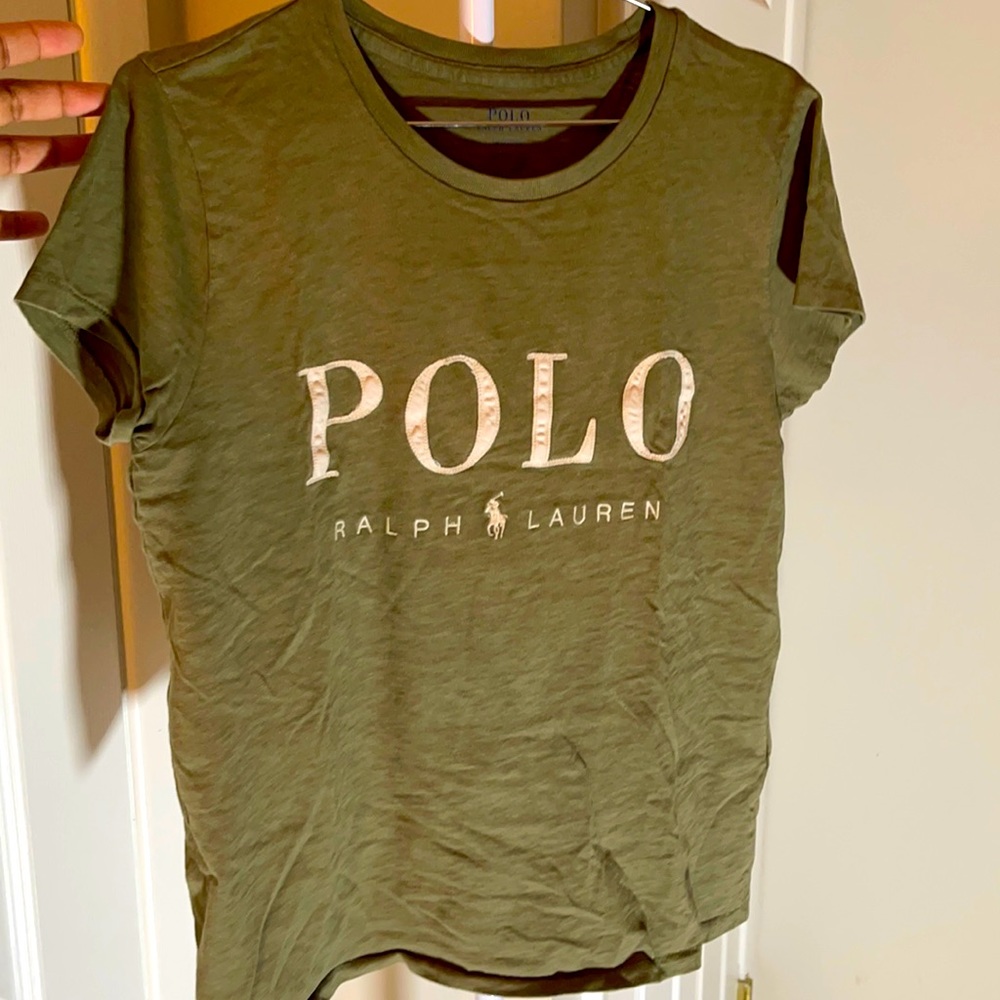 Olive green polo tee